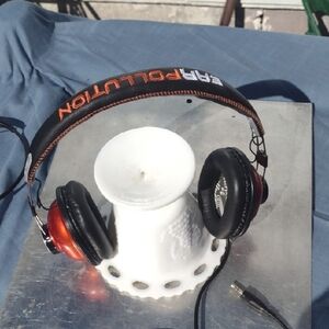 EAR POLLUTION wired headphones NWOT